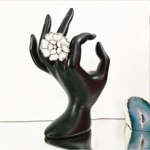 White+Silver Flower Ring